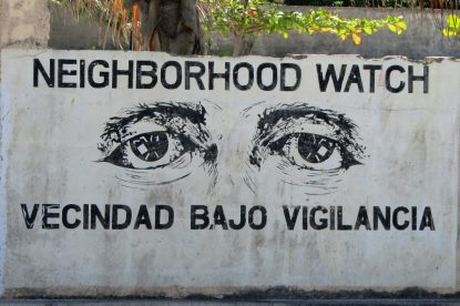 Best Neighborhood Watch Sign Ever. Painted On A Wall In San Pedro, Belize