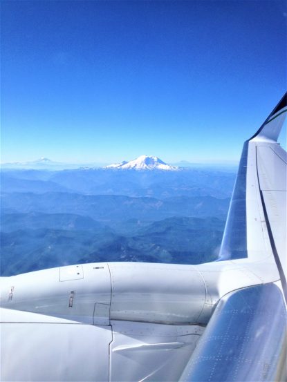Coming Into Seattle With Mr. Rainier Outside My Window.